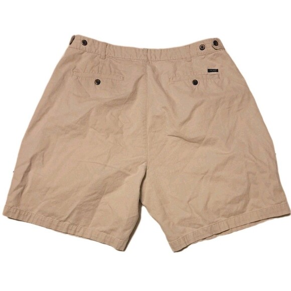 Ivy Crew Classics Men’s Khaki Pleated Shorts Size 38 Classic Fit Casual Summer - Picture 2 of 5